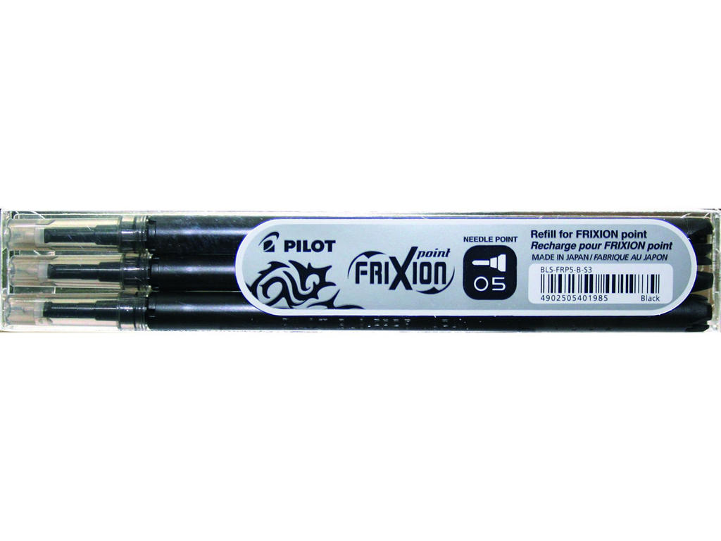 Refill Pilot FriXion sort 0,5 mm 3-stk