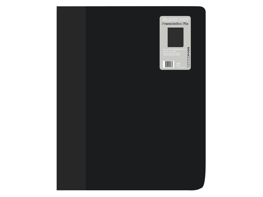 Demomappe A4 med 40 lommer sort PP