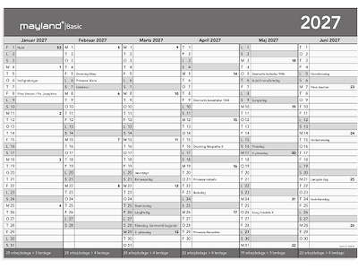 Basic kontorkalender A3 2027