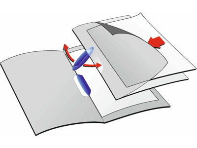 Klemmappe m/transparent forside ass 5x5 farver A4 30 ark