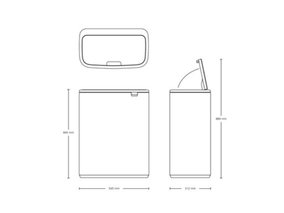 Brabantia affaldsspand med låg | Bo Touch | 2 x 30 liter | Hvid