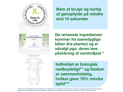 Skumsæbe Tork S5 525202 Clarity 8x525ml