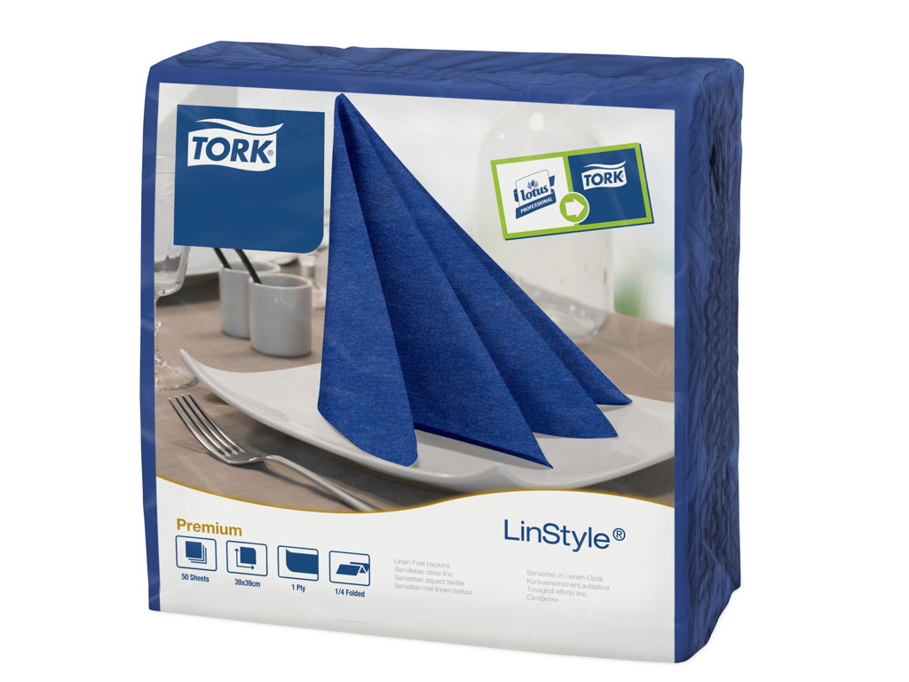 Servietter Linstyle Tork 39X39 cm midtnight blue 50 stk