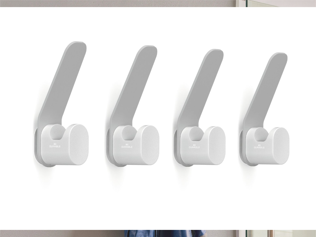 Sæt af 4 dobbeltknager DURASTORE®, Grå