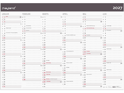 Kæmpekalender Moderne 2x6 mdr. papir rør 2027