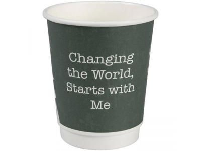 Papkrus Green Leaves double wall | 24/28 cl | 25 stk