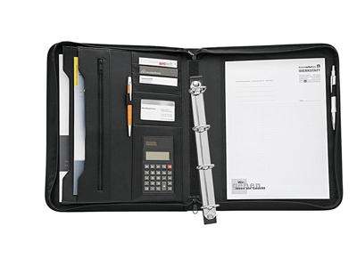 Konferencemappe A4 Wedo m/4-ringe læderlook