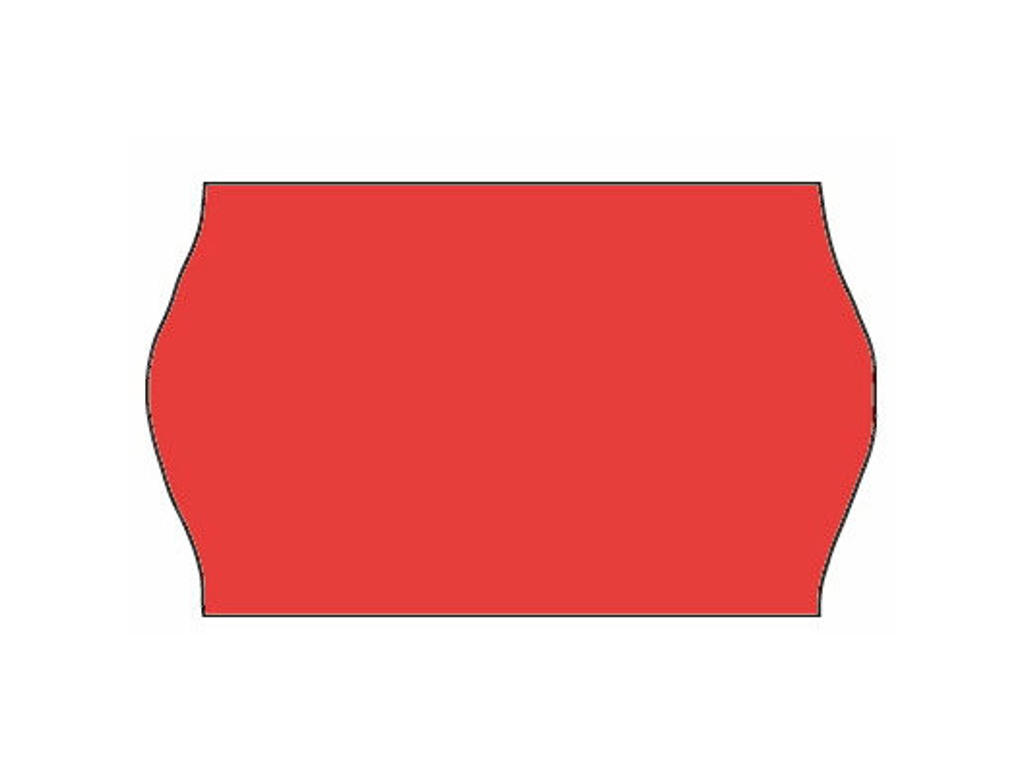 Prisetiket 32x19mm permanent neonrød 1000 stk