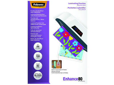 Lamineringslomme A4 80 mic selvklæbende 100 stk.