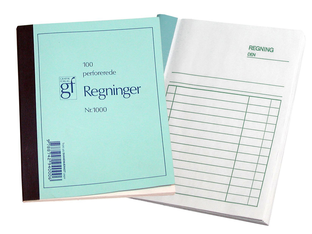 Regningsblok GF1000 108x150 mm 100 blade