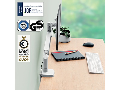 Monitorarm til 1 skærm Leitz Ergo lysgrå