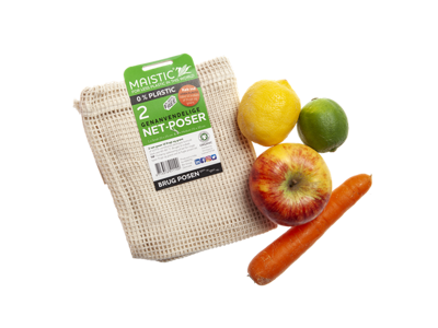 Maistic frugt/grøntpose øko-bomuld 2 stk. S+M