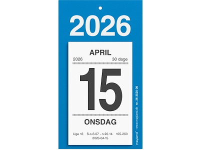 Afrivningskalender m/bagsidetekst 2026