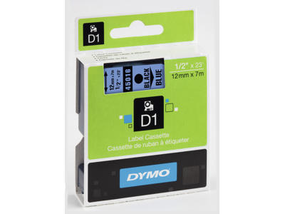 Dymo tape 45016 12mm sort/blå