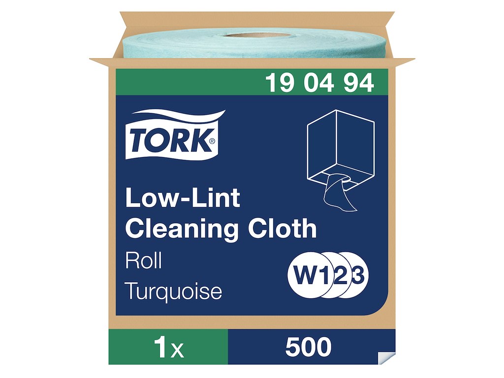 Aftørring Tork W1/W2 190494 Sensitiv turkis 500 ark/rl.