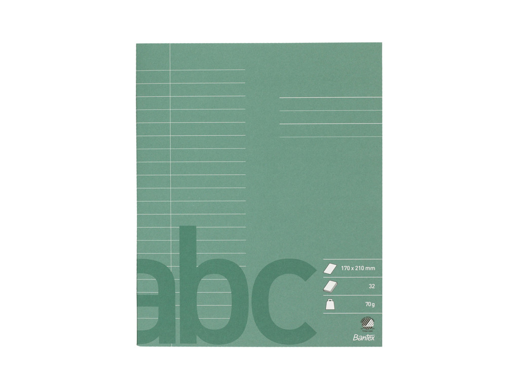 Skolehæfte 17x21 cm 20 linjer mørkegrøn