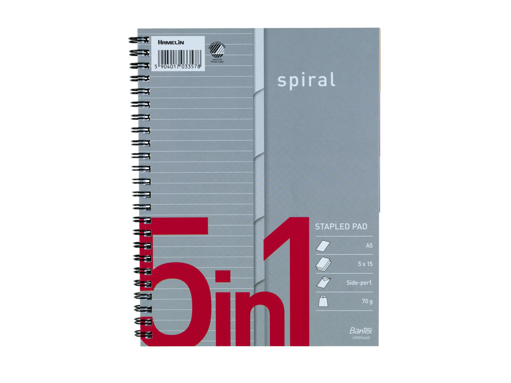 Kollegieblok A5+ linjeret med indexfaner