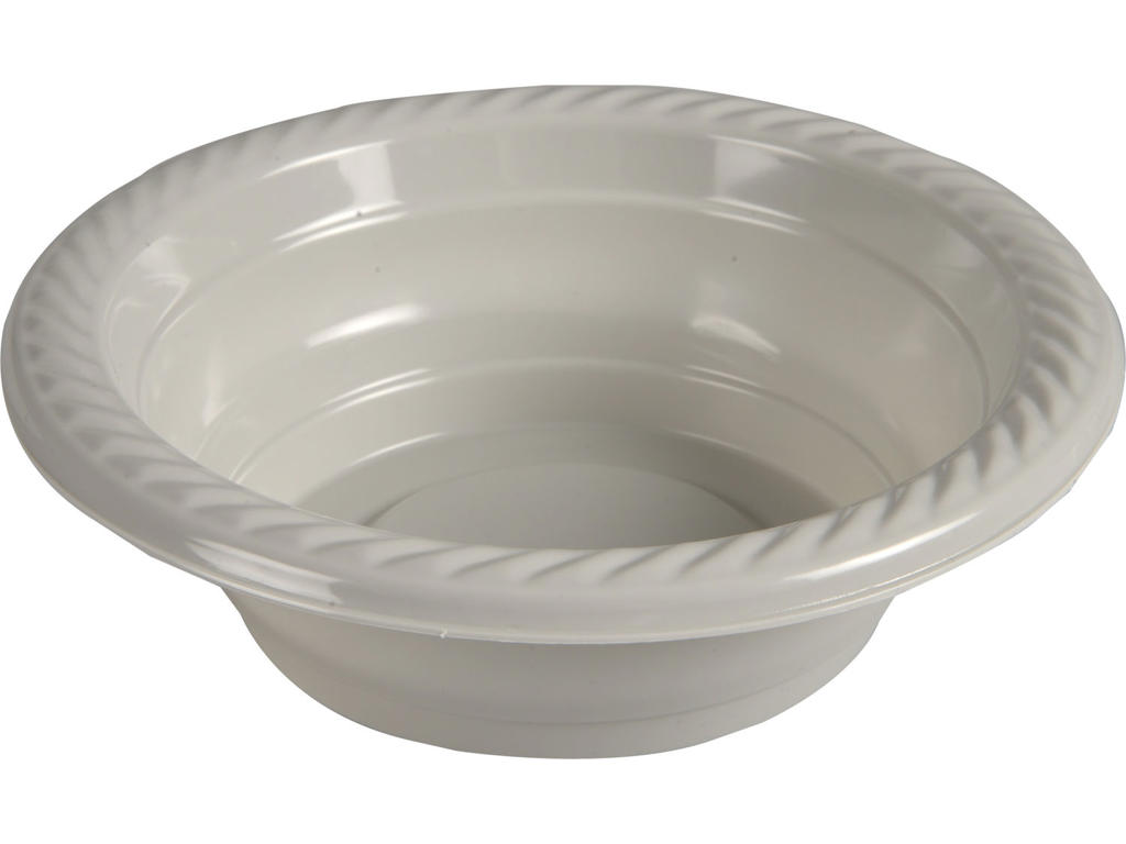 Tallerken flergangs Ø17 cm dyb lysegrå 25 stk