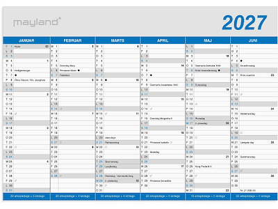 Kontorkalender Klassisk A5 2027