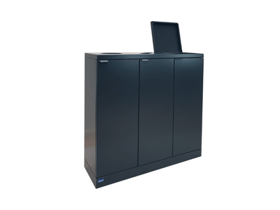 Affaldsbeholder Bica 3x65L 2xåben+1xlåg sort