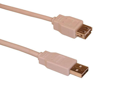 USB kabel 2.0 AA hvid 1,8 meter