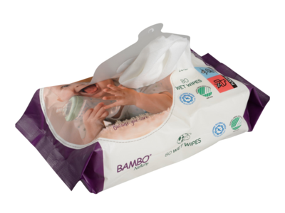 Vådserviet Bambo Nature Z-fold 19x16cm m/blød genluk 80 stk