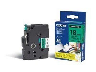 Brother tape TZe741 18mm sort/grøn