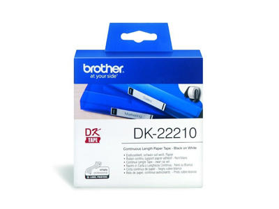 Label Brother DK22210 29mm x 30,48 meter hvid papir