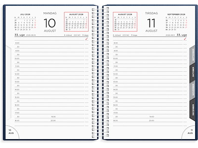 Dagkalender blå PP-plast 2026