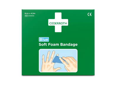 Bandage Soft Foam Cederroth blå 6 cm x 4,5 meter