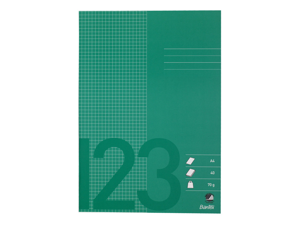 Skolehæfte A4 5x5mm kvad græsgrøn