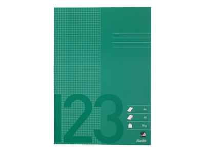 Skolehæfte A4 5x5mm kvad græsgrøn
