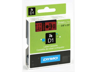Dymo tape 40917 9mm sort/rød