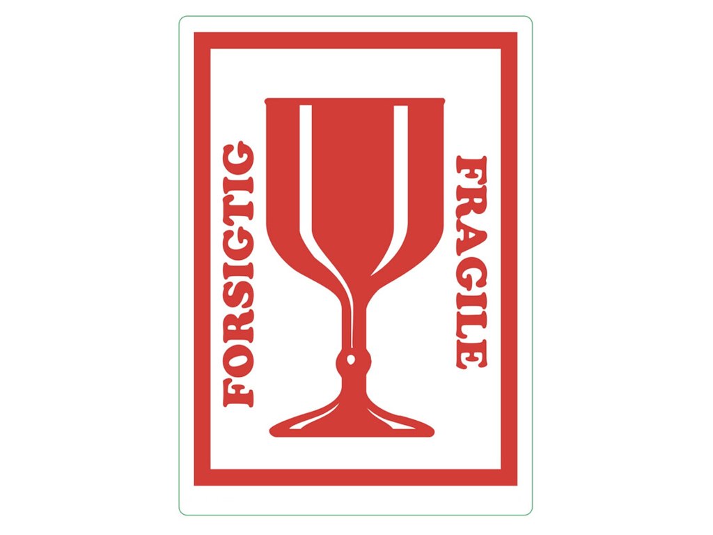 Etiket med tekst Forsigtig / Fragile A5 250 stk