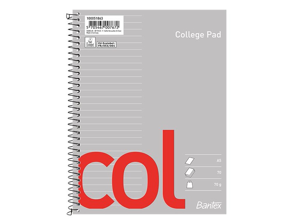 Kollegieblok A5 linjeret