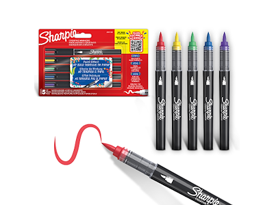 Marker Sharpie Kreative Akryl penselspids 5 ass