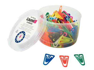 Clips plast 25 mm Laurel ass. farver ca. 500 stk