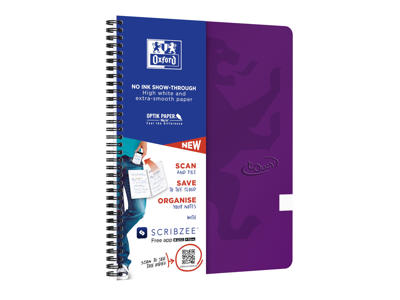 Notesbog Oxford Touch A4+ 90gr. ulin lilla