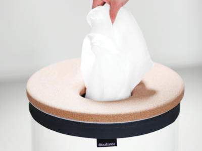Brabantia vasketøjskurv 60 liter hvid/kork låg 