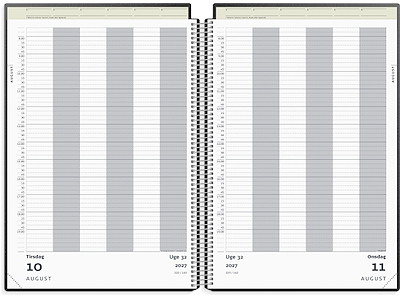 Aftalekalender A4 dag sort PP-plast 2027