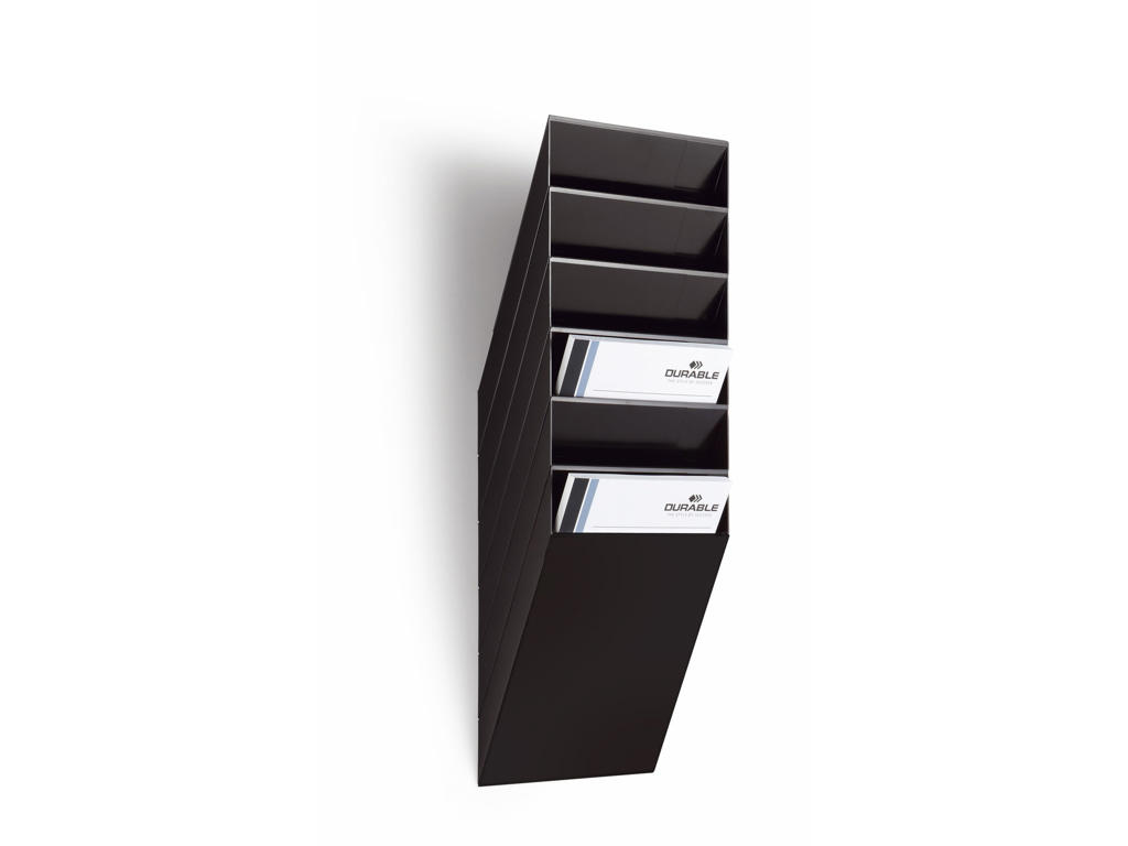 Brochureholder Flexiboxx A4 6 rum lodret sort