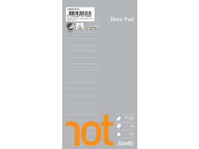 Notesblok 102x210 mm linjeret med spiral