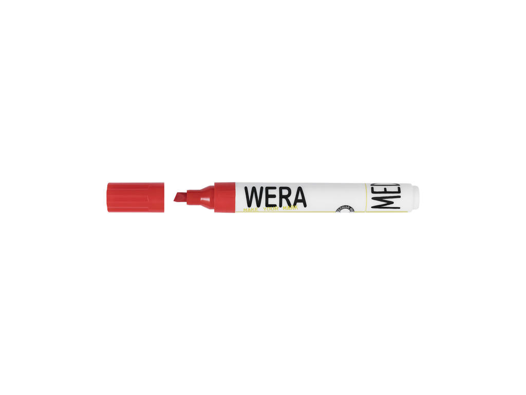 Whiteboardmarker Wera kantet spids rød