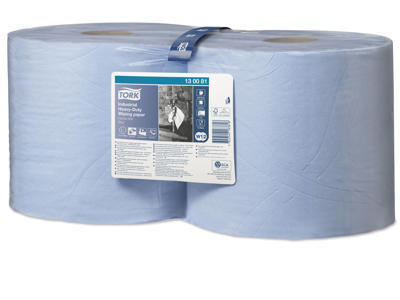 Aftørring Tork W1/W2/W3 130081 Kraftig 3-lags blå 350 ark/rl