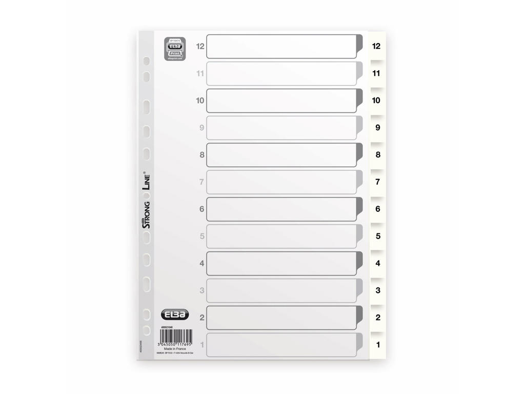 Talregister A4 Strongline 12-1 hvid