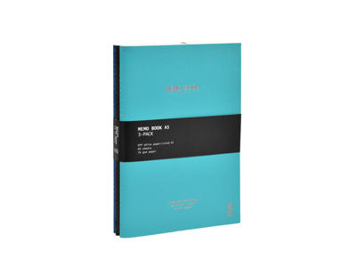 Notesbog KOZO A5 70 g linjeret 3 stk ass