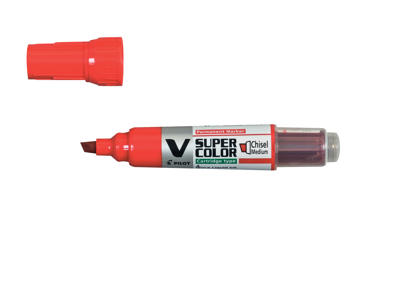Marker Pilot V Super color M skrå spids rød