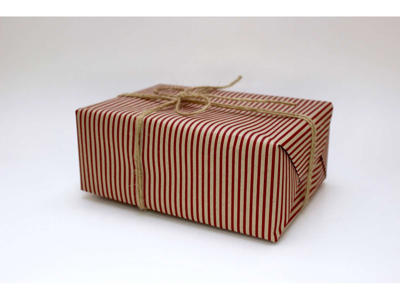 Gavepapir | rød strib genbrug | 40 cm x 130m