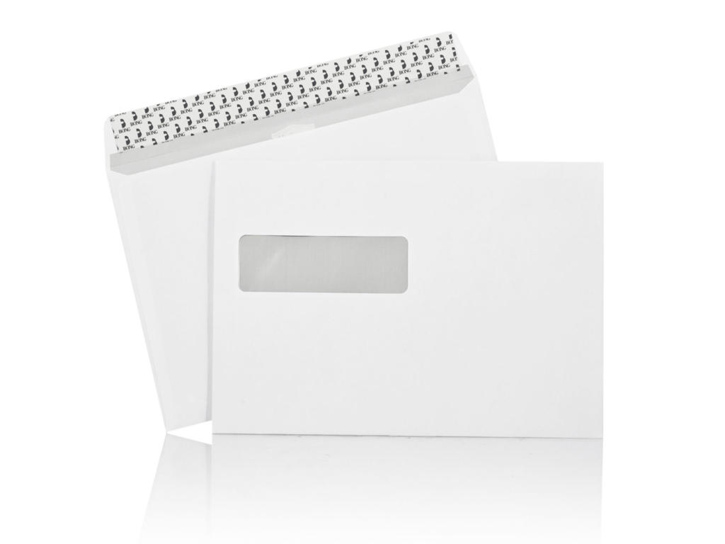 Kuverter M5 med rude 10198 P&S 500 stk