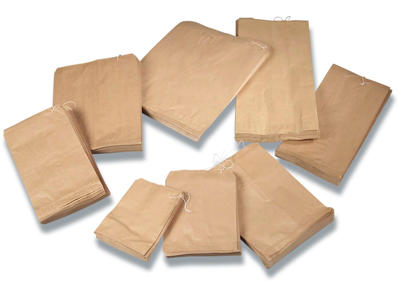 Papirpose 3 kg 300x375mm 500 stk brun med snor